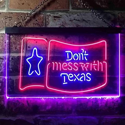 Don't Mess with Texas Dual LED Neon Light Sign